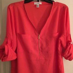 Large Coral Calvin Klein Blouse